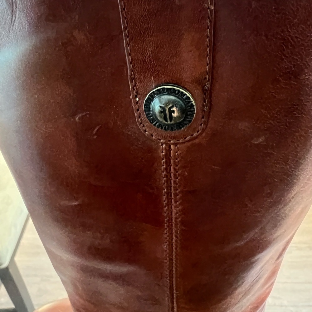 FRYE all leather rust colored boots SZ 8.5 - Picture 4 of 6